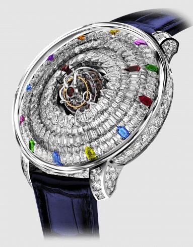 Jacob & Co THE MYSTERY TOURBILLON DIAMOND AND RAINBOW INDEX SN800.30.BD.AF.ABALA Replica watch